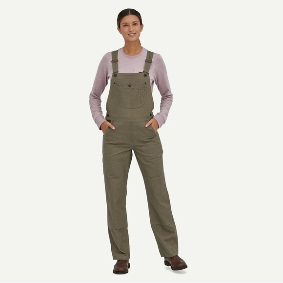 NWT Patagonia All Season Hemp Canvas Bib Overalls Women’s Size XS LONG - Picture 2 of 9